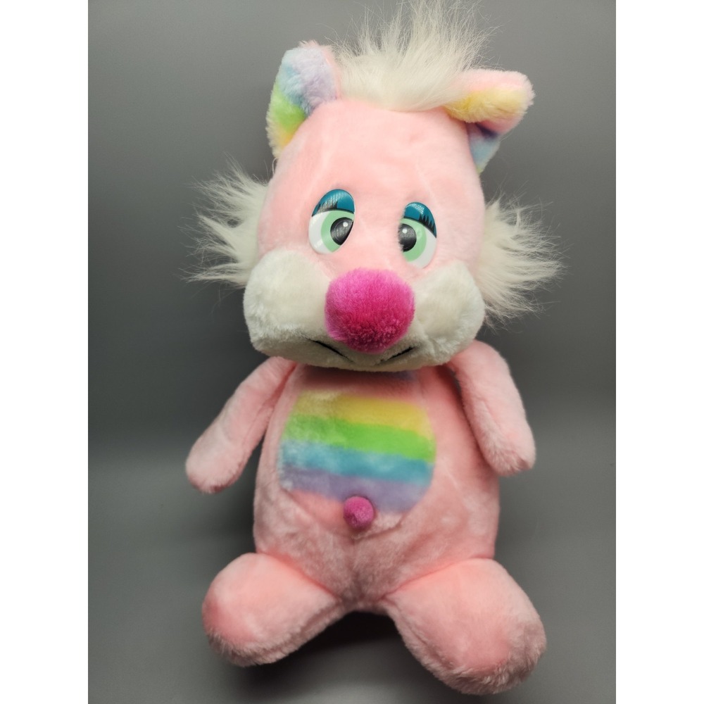 Vintage 1980's  Dan Brechner Carnival Critter PINK rainbow Plush Toy 13"